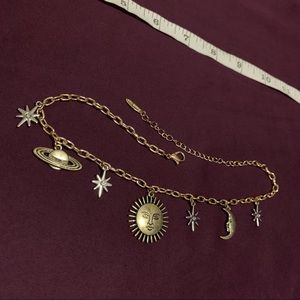 astrology choker necklace - sun, moon, & stars